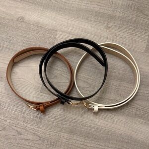 Pack of Three Thin Belts